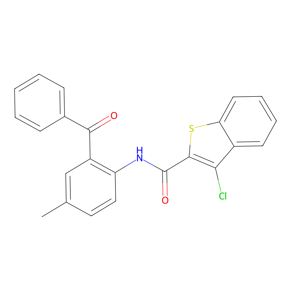 N-(2-benzoyl-4-methylphenyl)-3-chloro-1-benzothiophene-2-carboxamide molecular structure, CAS 330202-08-9