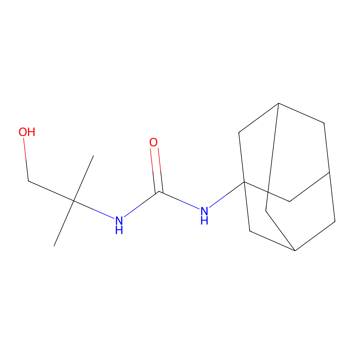 N-1-Adamantyl-N'-(2-hydroxy-1,1-dimethylethyl)urea molecular structure, CAS 330202-17-0