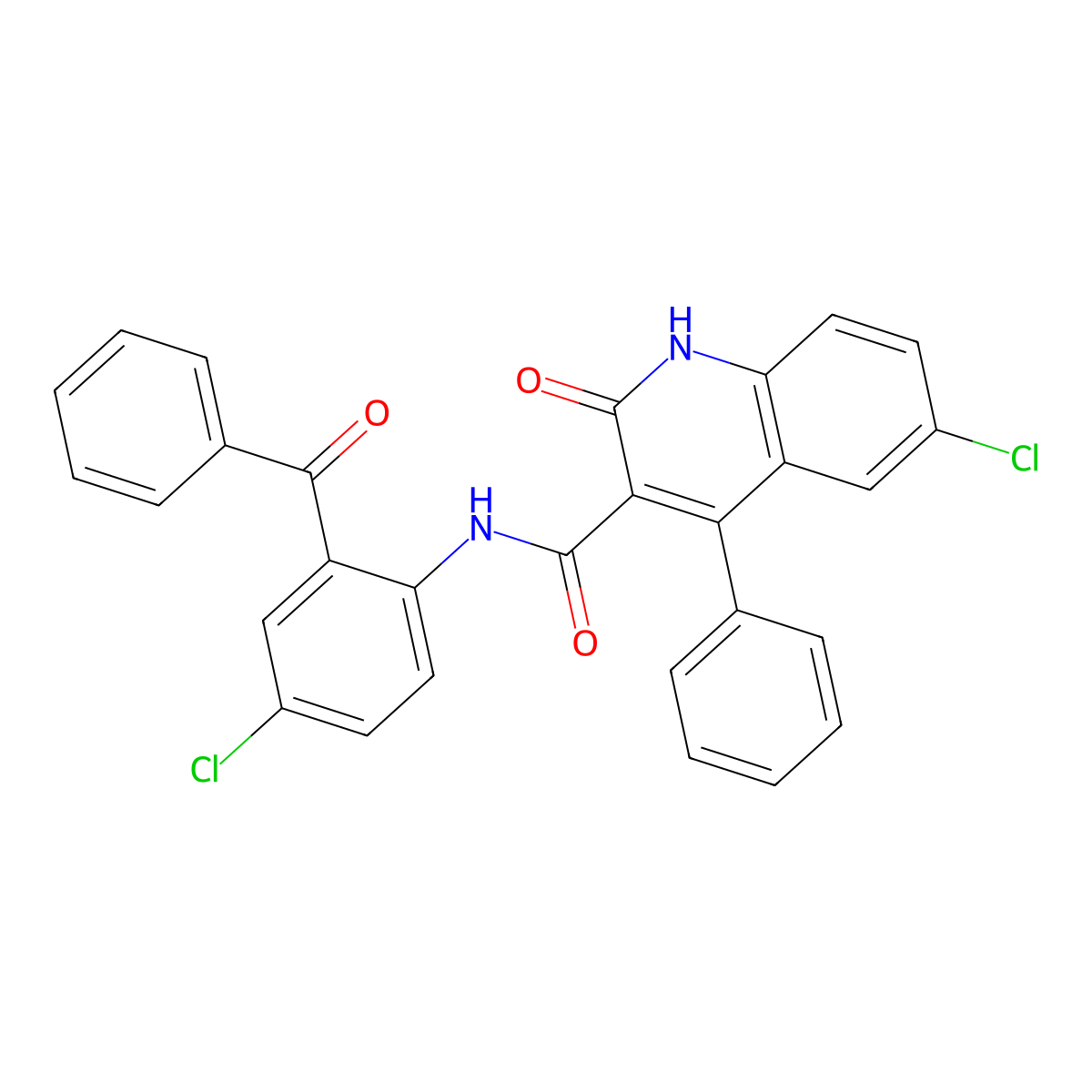 N-(2-benzoyl-4-chlorophenyl)-6-chloro-2-oxo-4-phenyl-1,2-dihydroquinoline-3-carboxamide molecular structure, CAS 330202-18-1