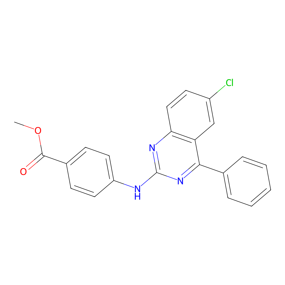 Methyl 4-[(6-chloro-4-phenylquinazolin-2-yl)amino]benzoate molecular structure, CAS 330202-19-2