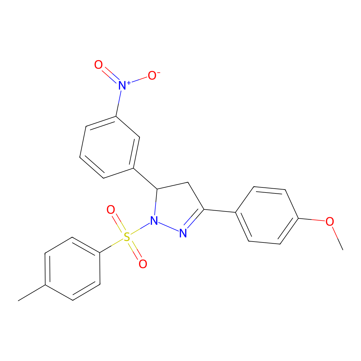 3-(4-methoxyphenyl)-1-[(4-methylphenyl)sulfonyl]-5-(3-nitrophenyl)-4,5-dihydro-1H-pyrazole molecular structure, CAS 330202-25-0