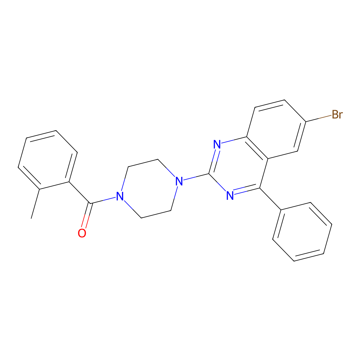 4-(6-Bromo-4-phenylquinazolin-2-yl)piperazinyl 2-methylphenyl ketone molecular structure, CAS 330202-29-4
