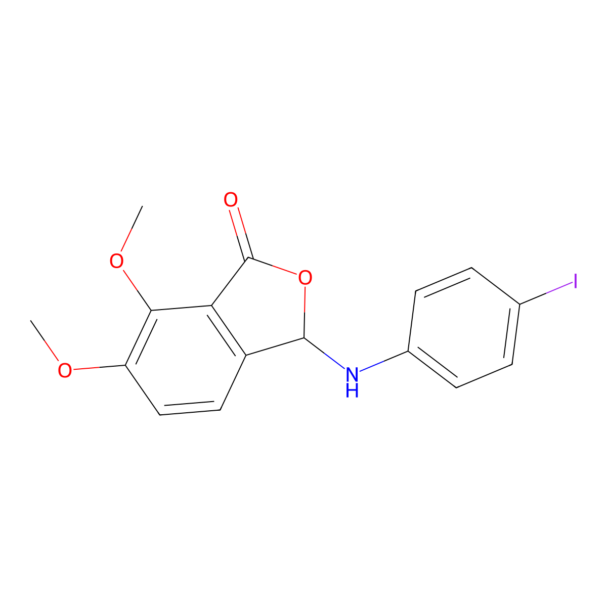 3-[(4-iodophenyl)amino]-6,7-dimethoxy-2-benzofuran-1(3H)-one molecular structure, CAS 330202-33-0