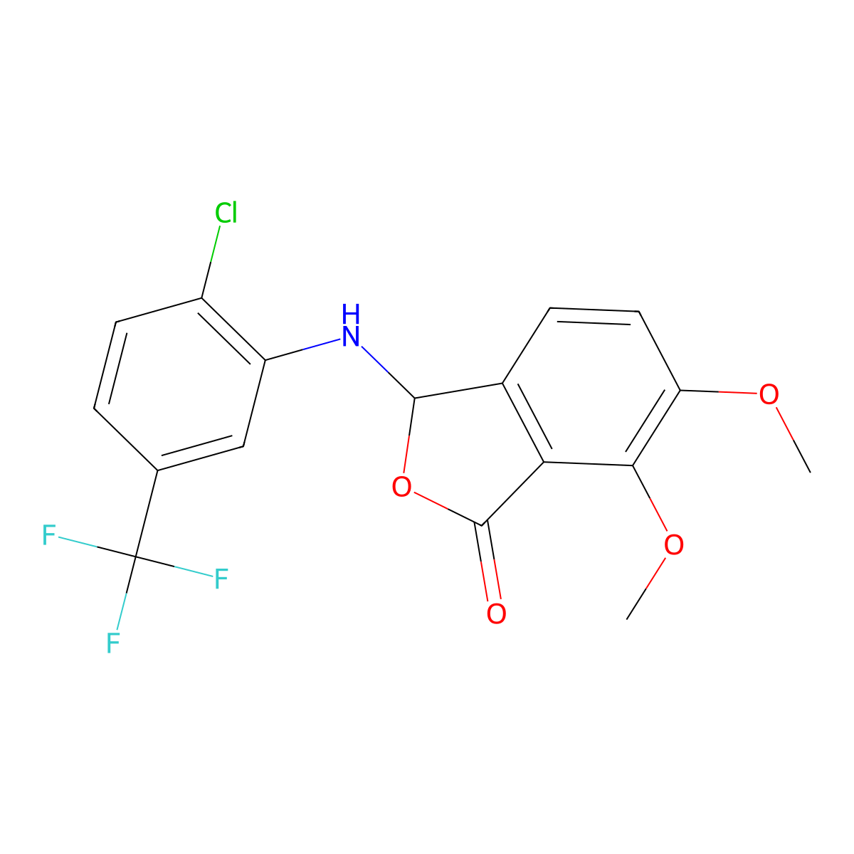 3-{[2-chloro-5-(trifluoromethyl)phenyl]amino}-6,7-dimethoxy-2-benzofuran-1(3H)-one molecular structure, CAS 330202-35-2