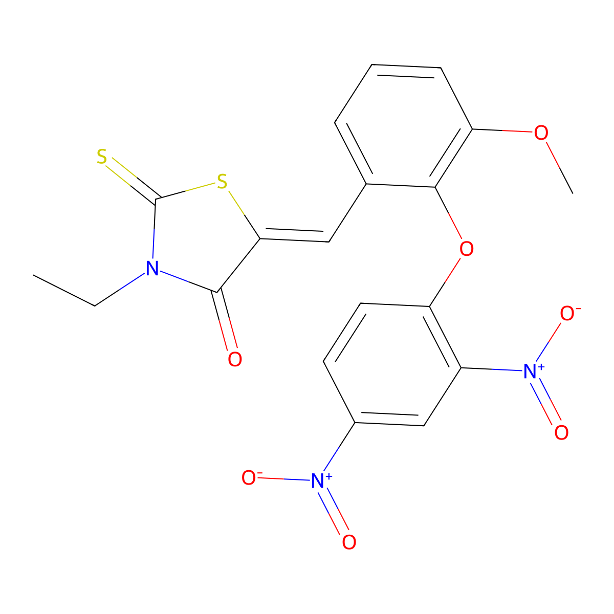 5-[[2-(2,4-Dinitrophenoxy)-3-methoxyphenyl]methylene]-3-ethyl-2-thioxo-4-thiazolidinone molecular structure, CAS 330203-02-6