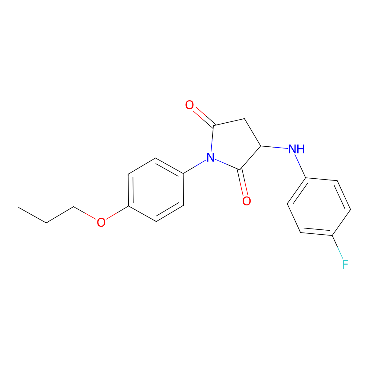3-(4-Fluoroanilino)-1-(4-propoxyphenyl)pyrrolidine-2,5-dione molecular structure, CAS 330204-75-6