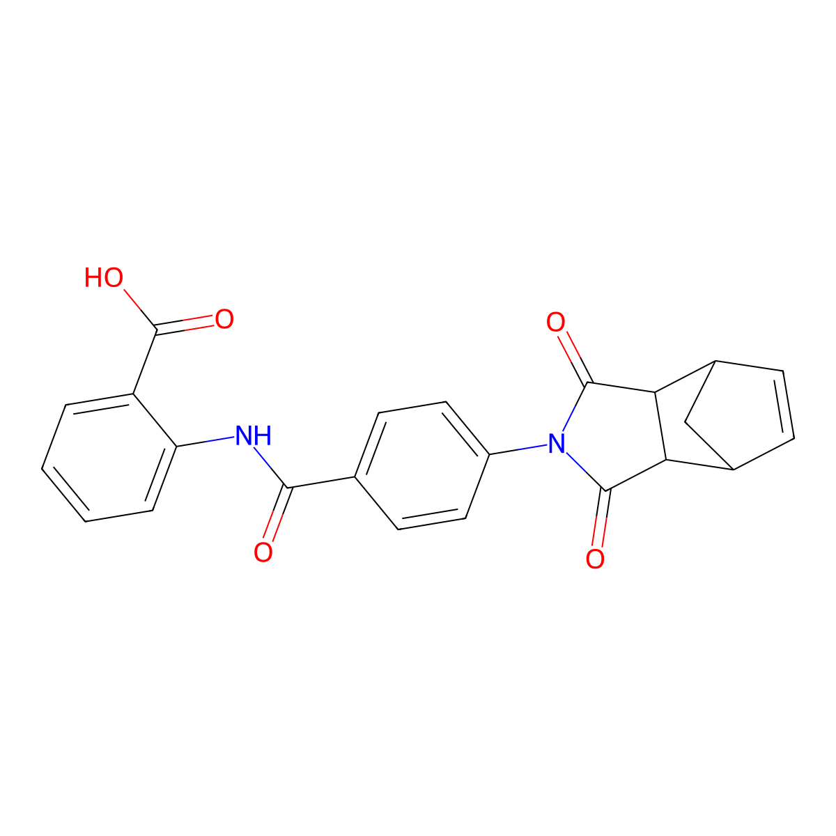 2-({[4-(1,3-dioxo-1,3,3a,4,7,7a-hexahydro-2H-4,7-methanoisoindol-2-yl)phenyl]carbonyl}amino)benzoic acid molecular structure, CAS 330204-88-1