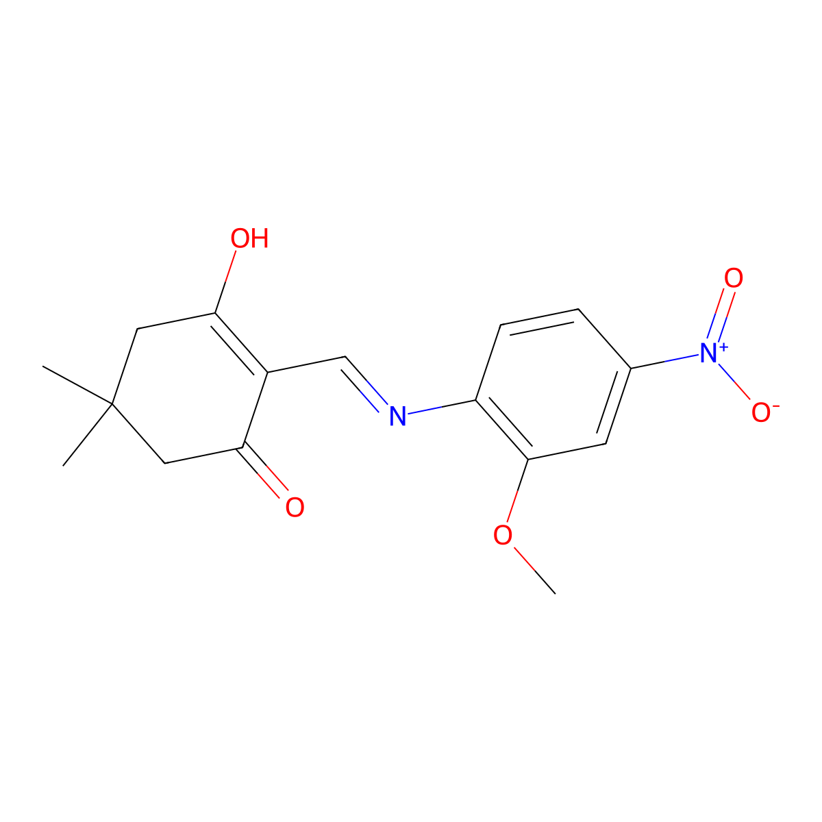 2-(((2-Methoxy-4-nitrophenyl)amino)methylene)-5,5-dimethylcyclohexane-1,3-dione molecular structure, CAS 330215-30-0