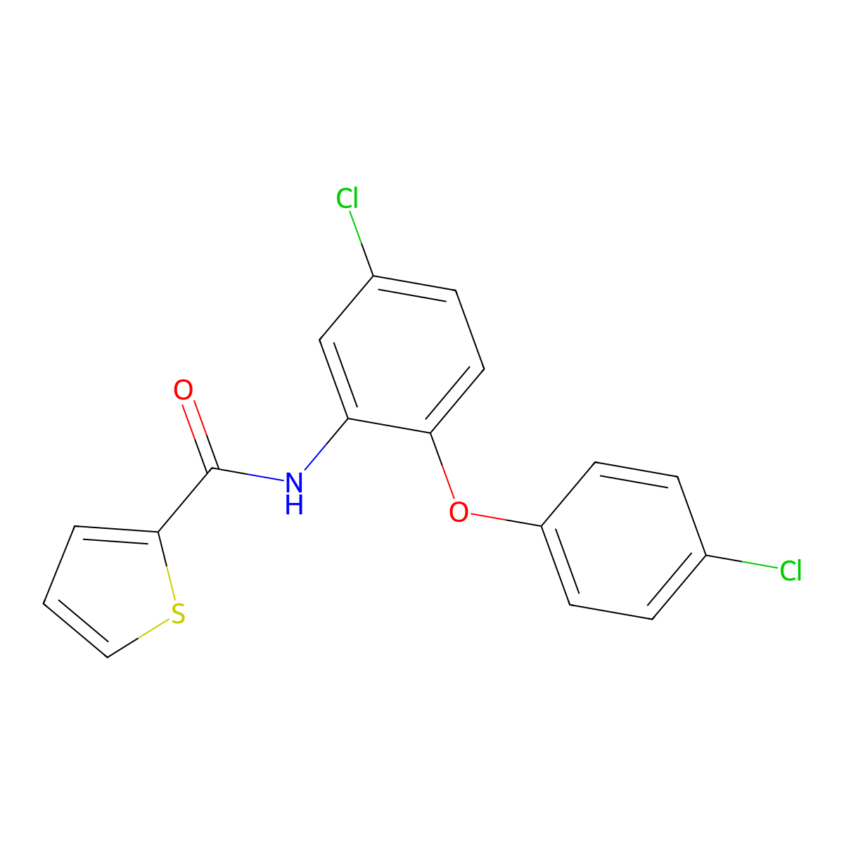 N-[5-chloro-2-(4-chlorophenoxy)phenyl]thiophene-2-carboxamide molecular structure, CAS 330215-38-8
