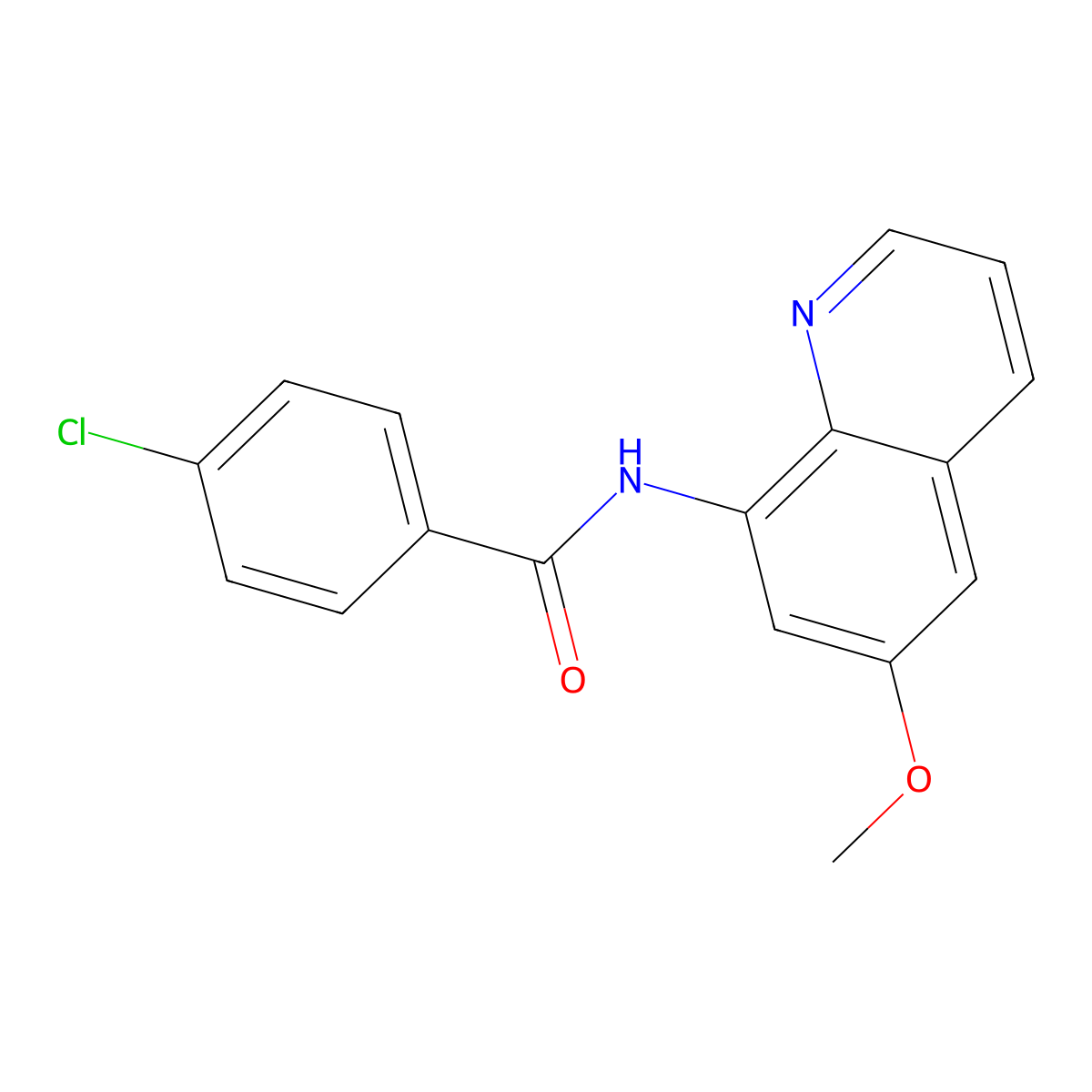 4-chloro-N-(6-methoxyquinolin-8-yl)benzamide molecular structure, CAS 330215-40-2
