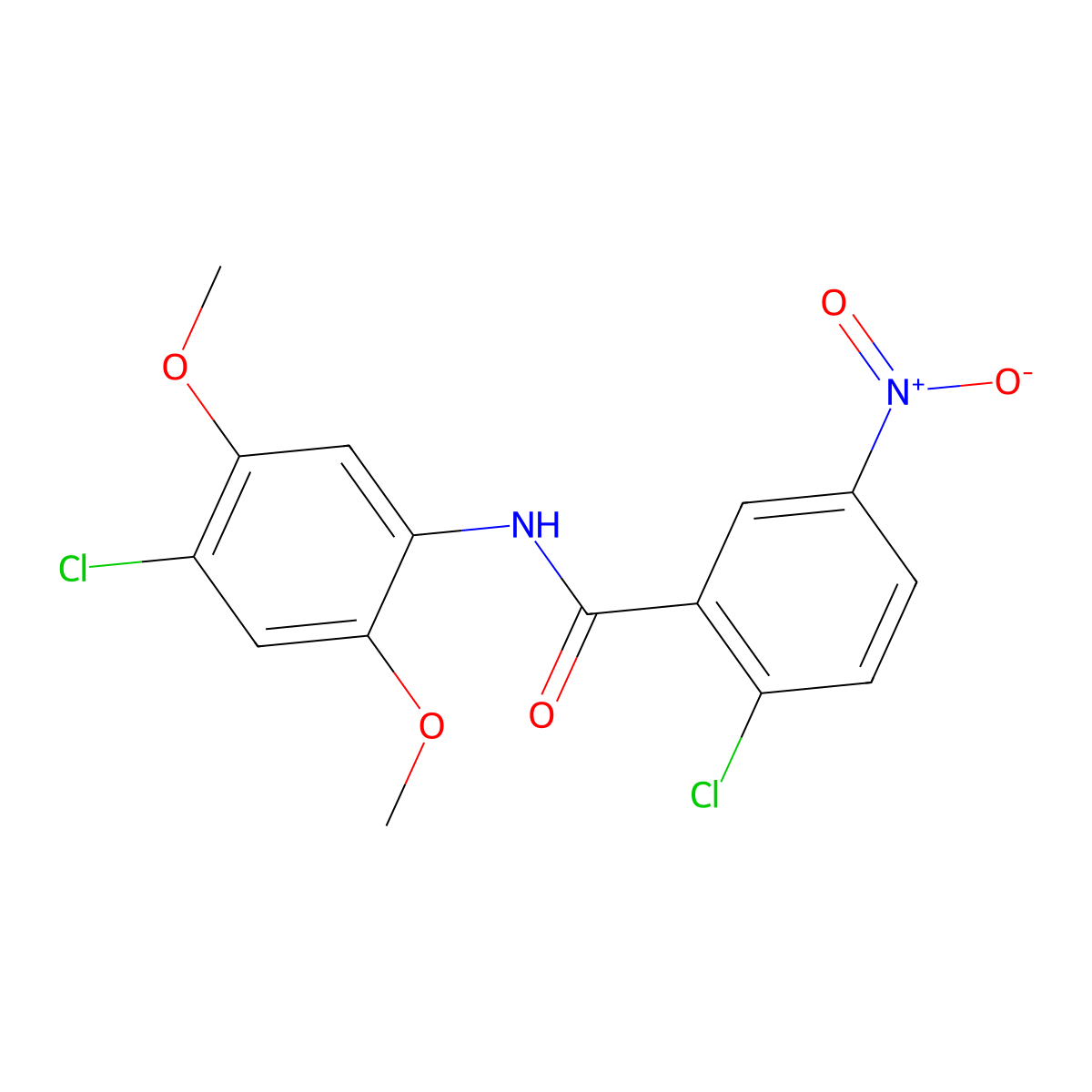 2-chloro-N-(4-chloro-2,5-dimethoxyphenyl)-5-nitrobenzamide molecular structure, CAS 330215-44-6
