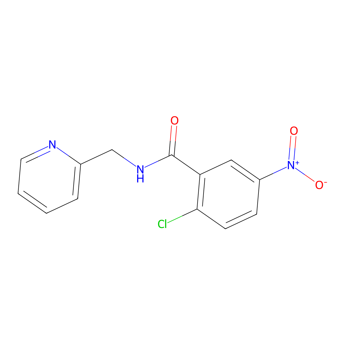 2-chloro-5-nitro-N-(pyridin-2-ylmethyl)benzamide molecular structure, CAS 330215-45-7