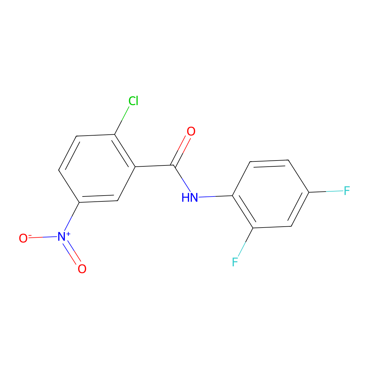 2-chloro-N-(2,4-difluorophenyl)-5-nitrobenzamide molecular structure, CAS 330215-47-9