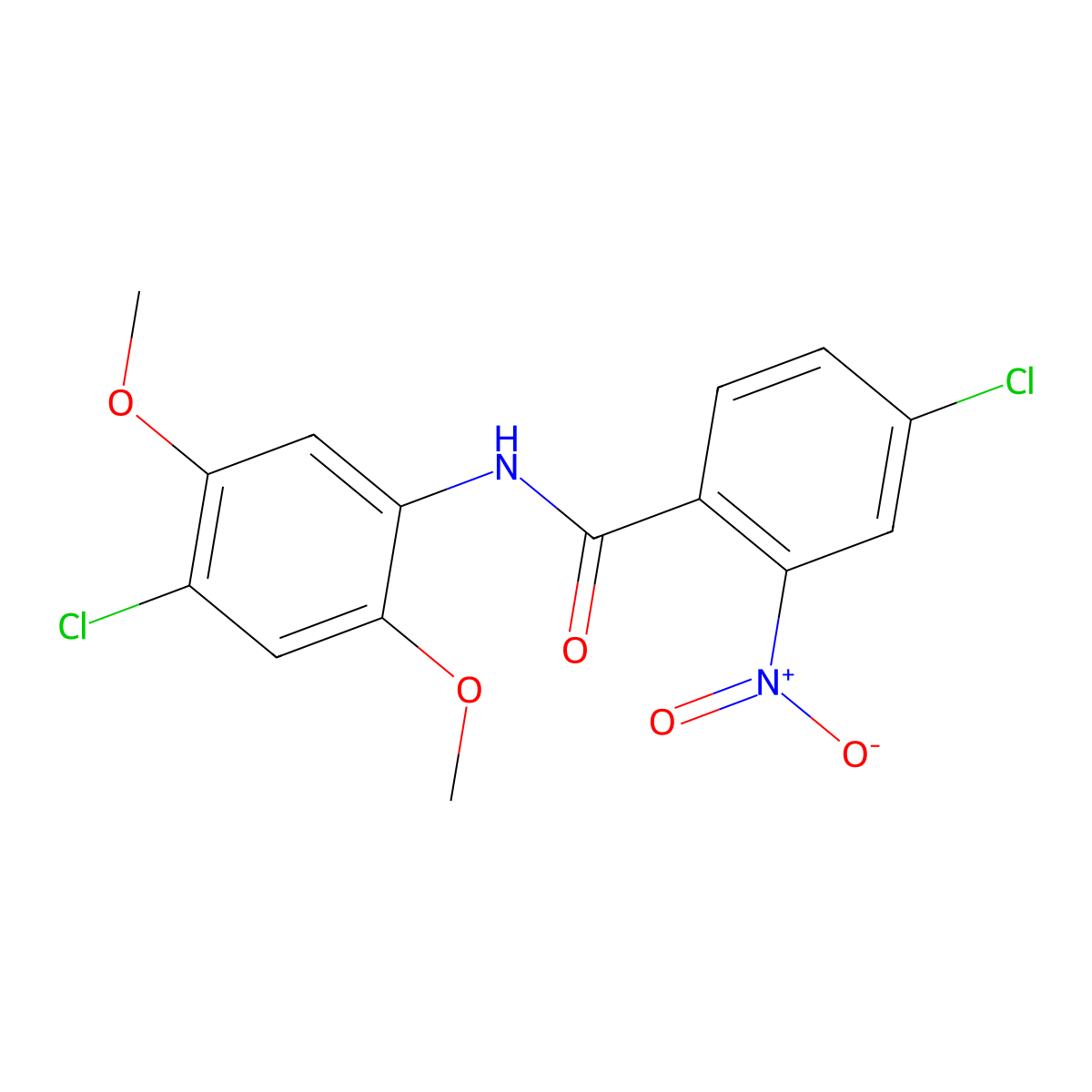 4-chloro-N-(4-chloro-2,5-dimethoxyphenyl)-2-nitrobenzamide molecular structure, CAS 330215-50-4