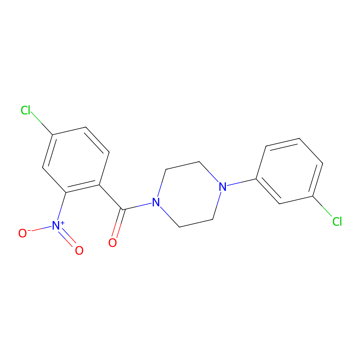 1-{4-Chloro-2-nitrobenzoyl}-4-(3-chlorophenyl)piperazine molecular structure, CAS 330215-52-6