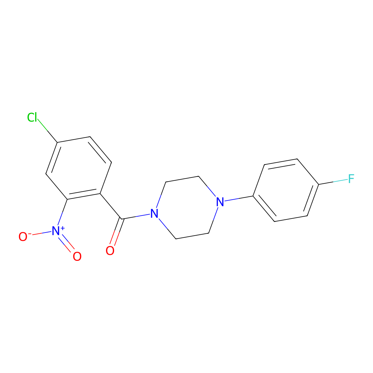 (4-Chloro-2-nitrophenyl)[4-(4-fluorophenyl)piperazin-1-yl]methanone molecular structure, CAS 330215-53-7