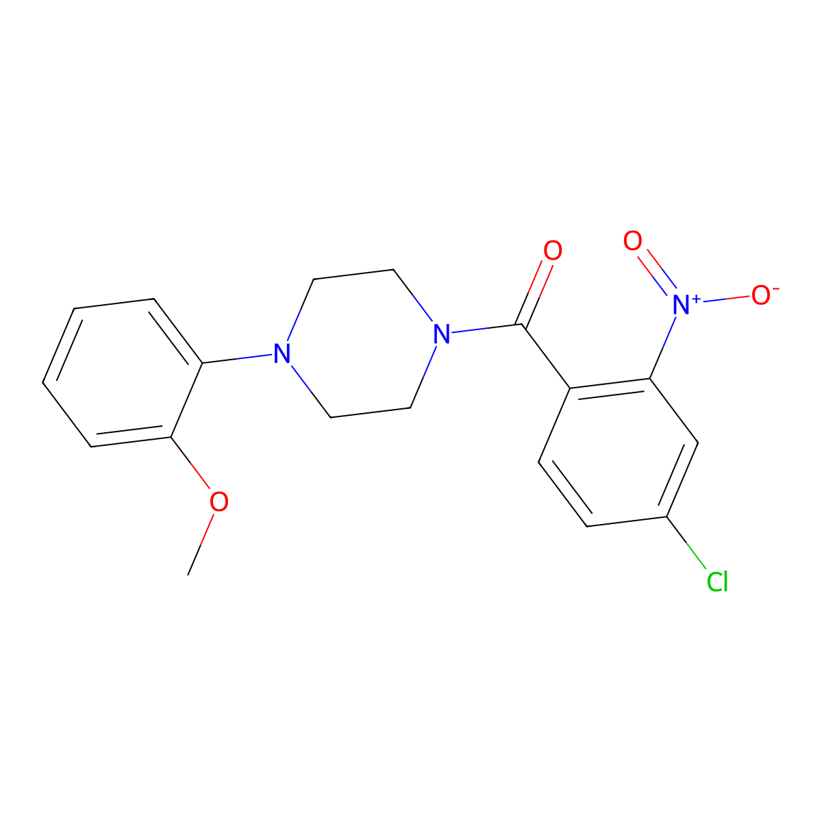 (4-Chloro-2-nitrophenyl)(4-(2-methoxyphenyl)piperazin-1-yl)methanone molecular structure, CAS 330215-54-8