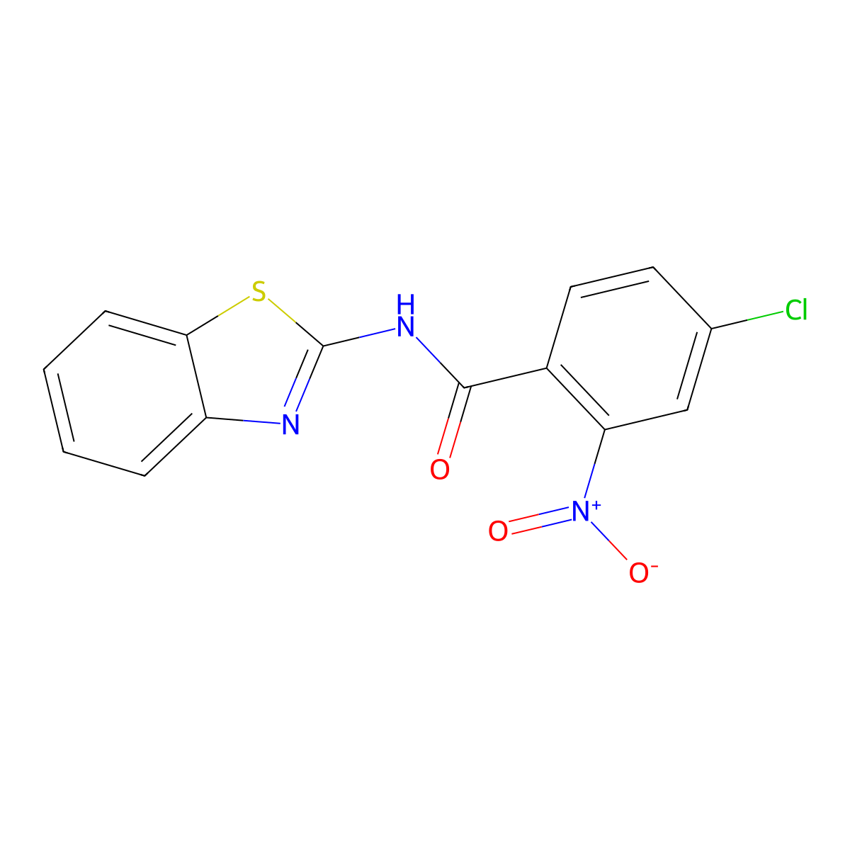 N-(1,3-benzothiazol-2-yl)-4-chloro-2-nitrobenzamide molecular structure, CAS 330215-59-3