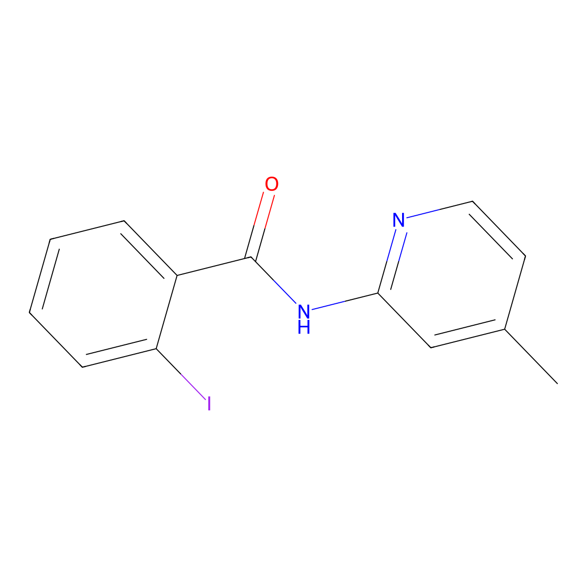 2-iodo-N-(4-methylpyridin-2-yl)benzamide molecular structure, CAS 330215-74-2