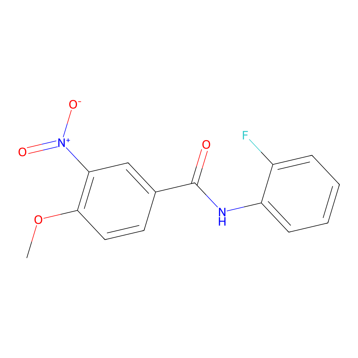 N-(2-fluorophenyl)-4-methoxy-3-nitrobenzamide molecular structure, CAS 330215-83-3