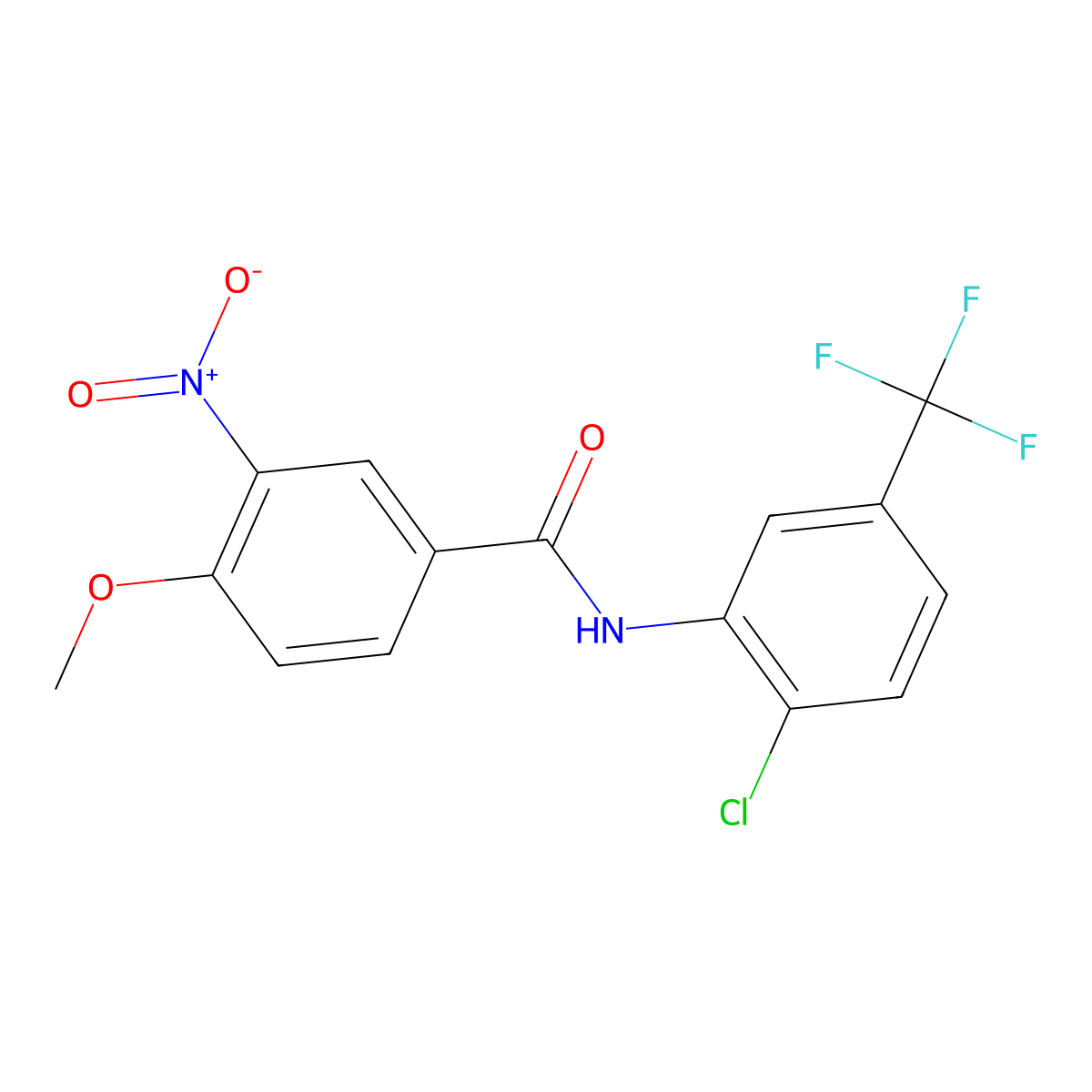 N-[2-chloro-5-(trifluoromethyl)phenyl]-4-methoxy-3-nitrobenzamide molecular structure, CAS 330215-84-4