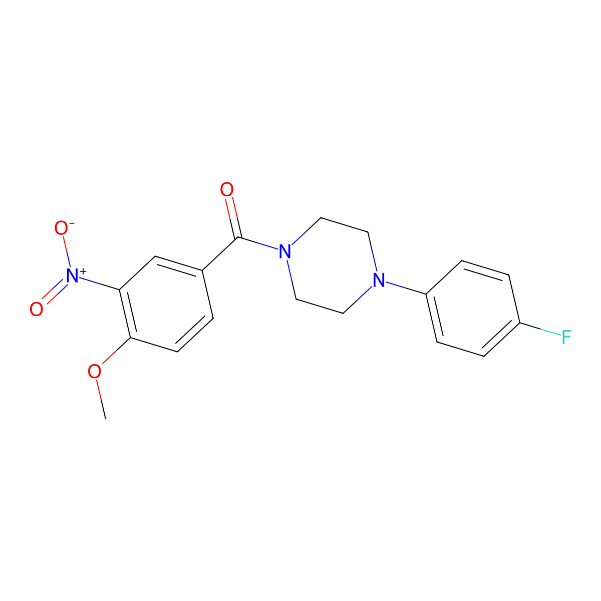 [4-(4-Fluorophenyl)piperazin-1-yl]-(4-methoxy-3-nitrophenyl)methanone molecular structure, CAS 330215-86-6