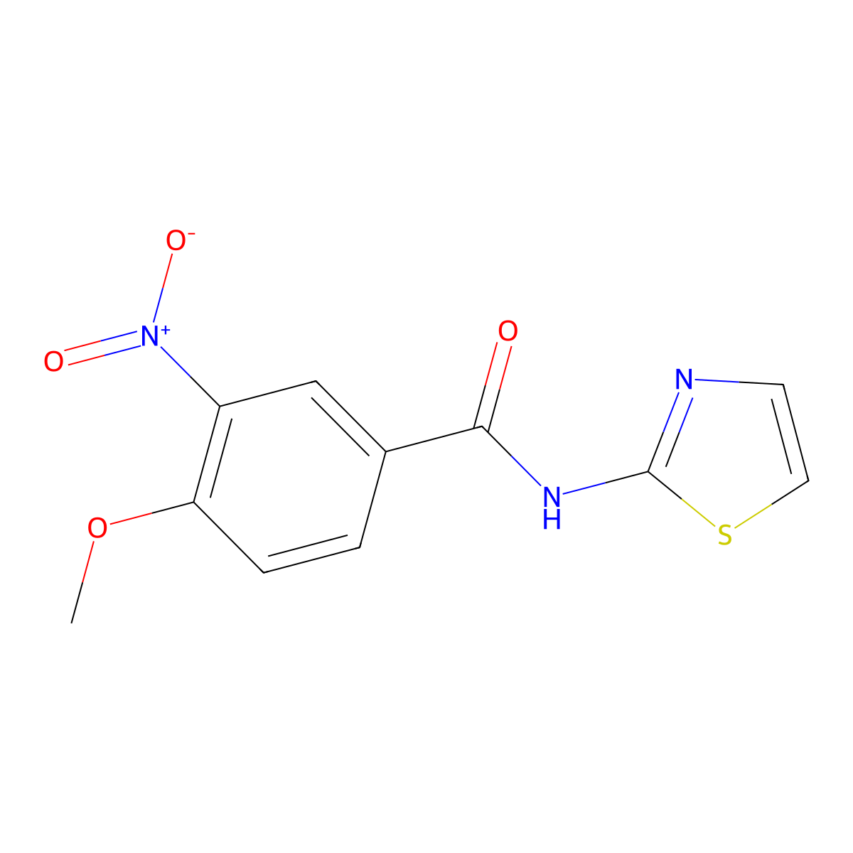 4-methoxy-3-nitro-N-(1,3-thiazol-2-yl)benzamide molecular structure, CAS 330215-91-3