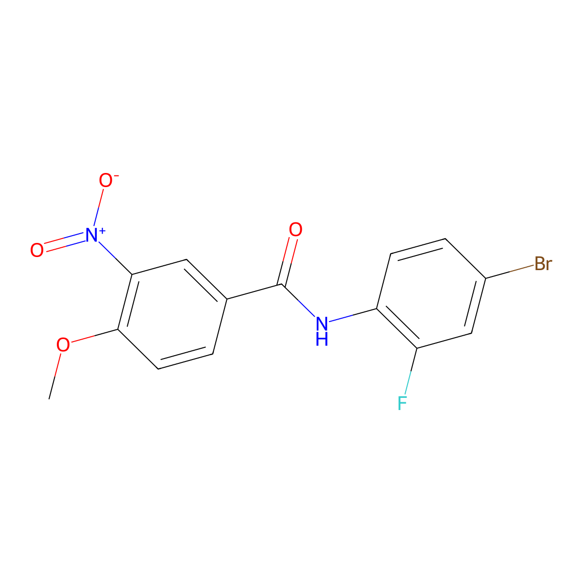 N-(4-bromo-2-fluorophenyl)-4-methoxy-3-nitrobenzamide molecular structure, CAS 330215-92-4