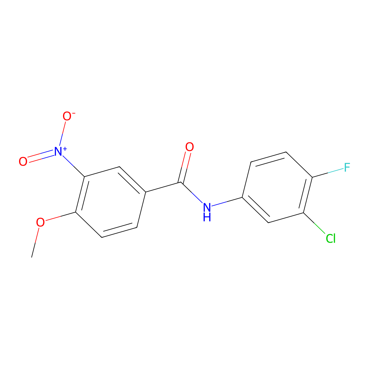 N-(3-chloro-4-fluorophenyl)-4-methoxy-3-nitrobenzamide molecular structure, CAS 330215-93-5