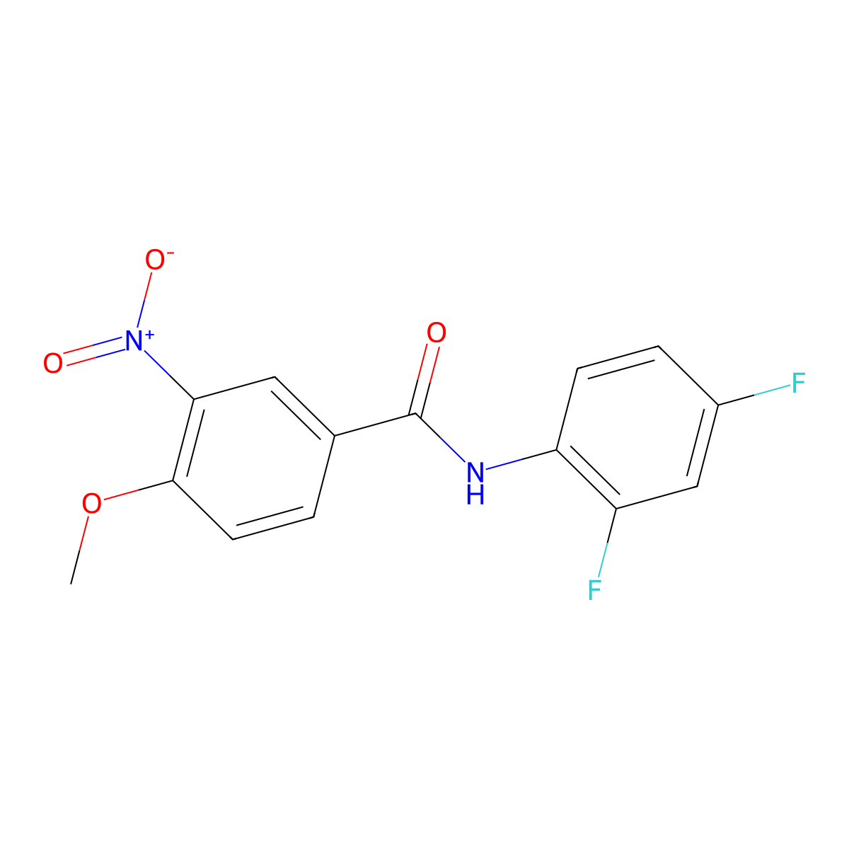 N-(2,4-difluorophenyl)-4-methoxy-3-nitrobenzamide molecular structure, CAS 330215-94-6