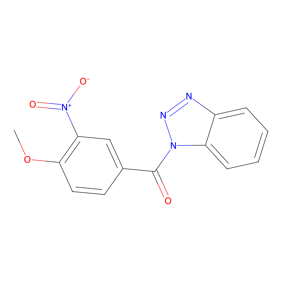 Benzotriazol-1-yl-(4-methoxy-3-nitrophenyl)methanone molecular structure, CAS 330215-97-9