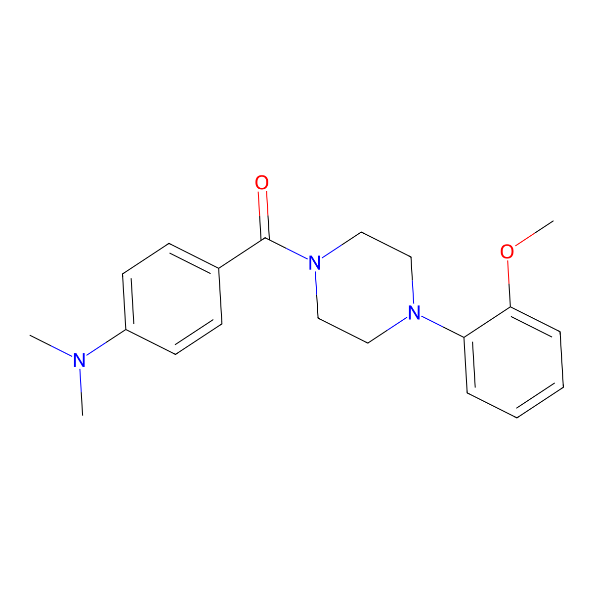 (4-Dimethylamino-phenyl)-[4-(2-methoxy-phenyl)-piperazin-1-yl]-methanone molecular structure, CAS 330216-03-0