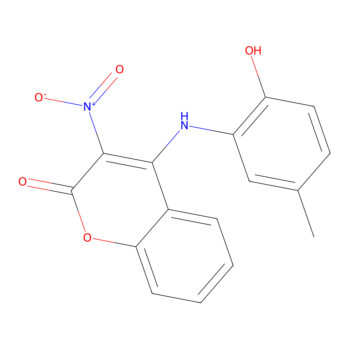 4-(2-Hydroxy-5-methylanilino)-3-nitrochromen-2-one molecular structure, CAS 330216-46-1