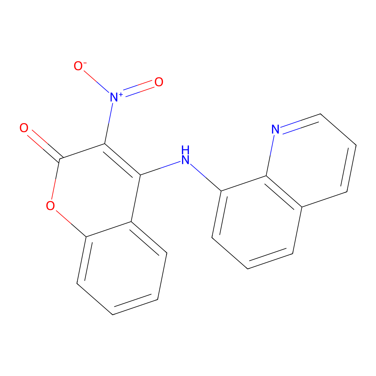 3-Nitro-4-(quinolin-8-ylamino)chromen-2-one molecular structure, CAS 330216-48-3