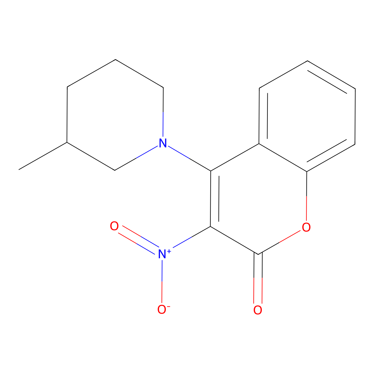4-(3-methylpiperidin-1-yl)-3-nitro-2H-chromen-2-one molecular structure, CAS 330216-50-7