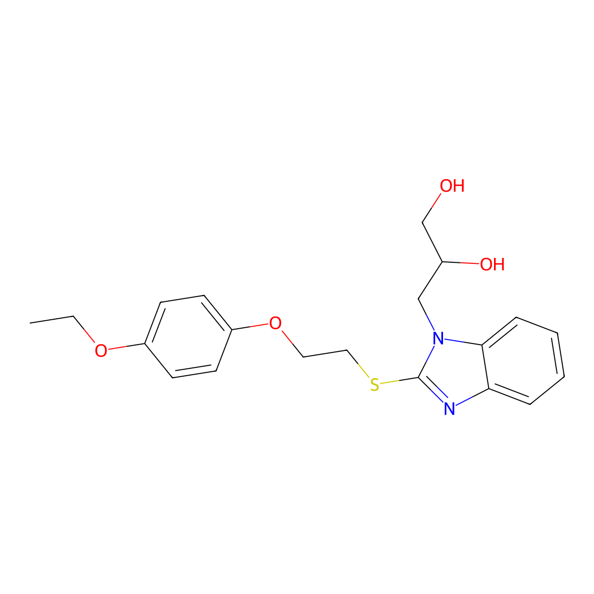 3-[2-[2-(4-Ethoxyphenoxy)ethylsulfanyl]benzimidazol-1-yl]propane-1,2-diol molecular structure, CAS 330216-67-6