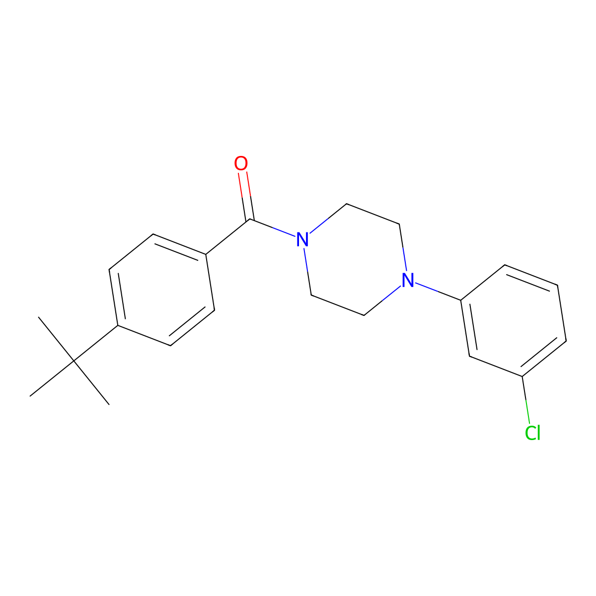 4-(Tert-butyl)phenyl 4-(3-chlorophenyl)piperazinyl ketone molecular structure, CAS 330216-78-9