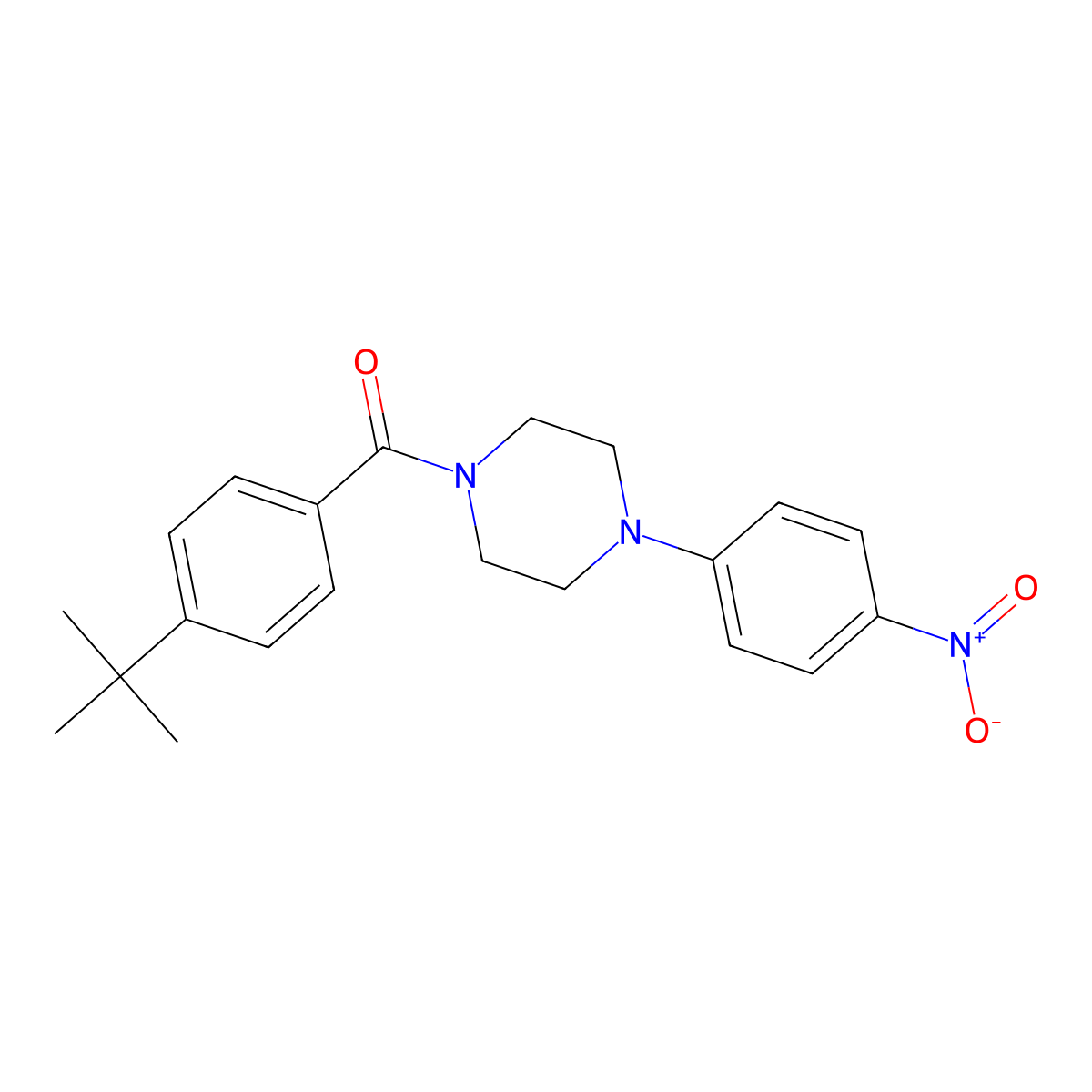 (4-Tert-butylphenyl)-[4-(4-nitrophenyl)piperazin-1-yl]methanone molecular structure, CAS 330216-85-8