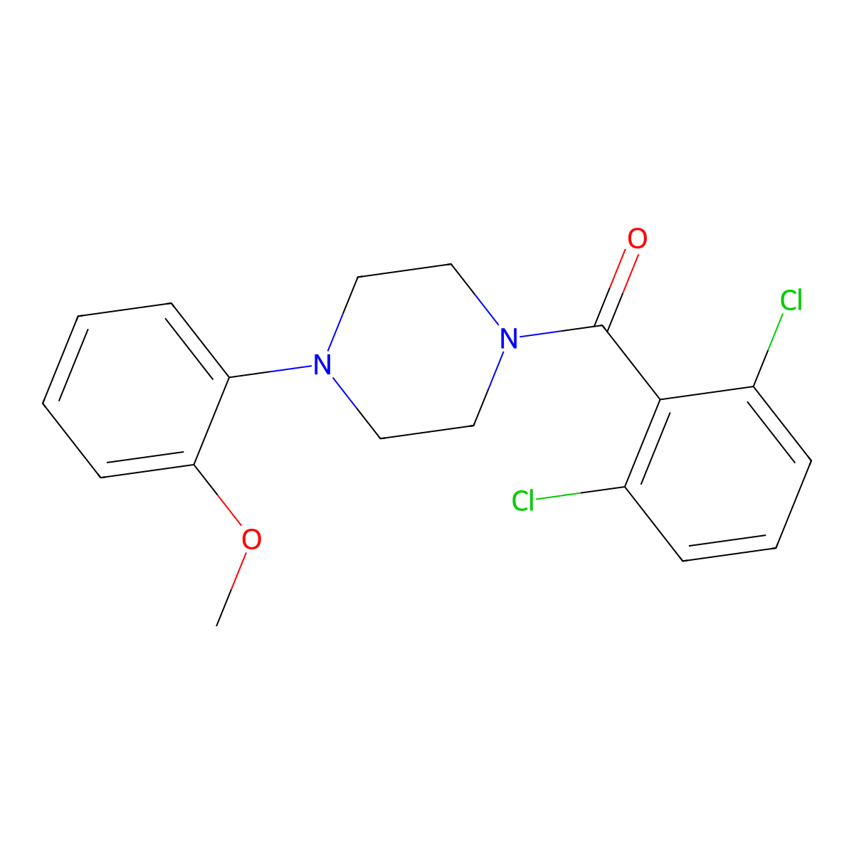 (2,6-Dichlorophenyl)[4-(2-methoxyphenyl)piperazin-1-yl]methanone molecular structure, CAS 330216-87-0