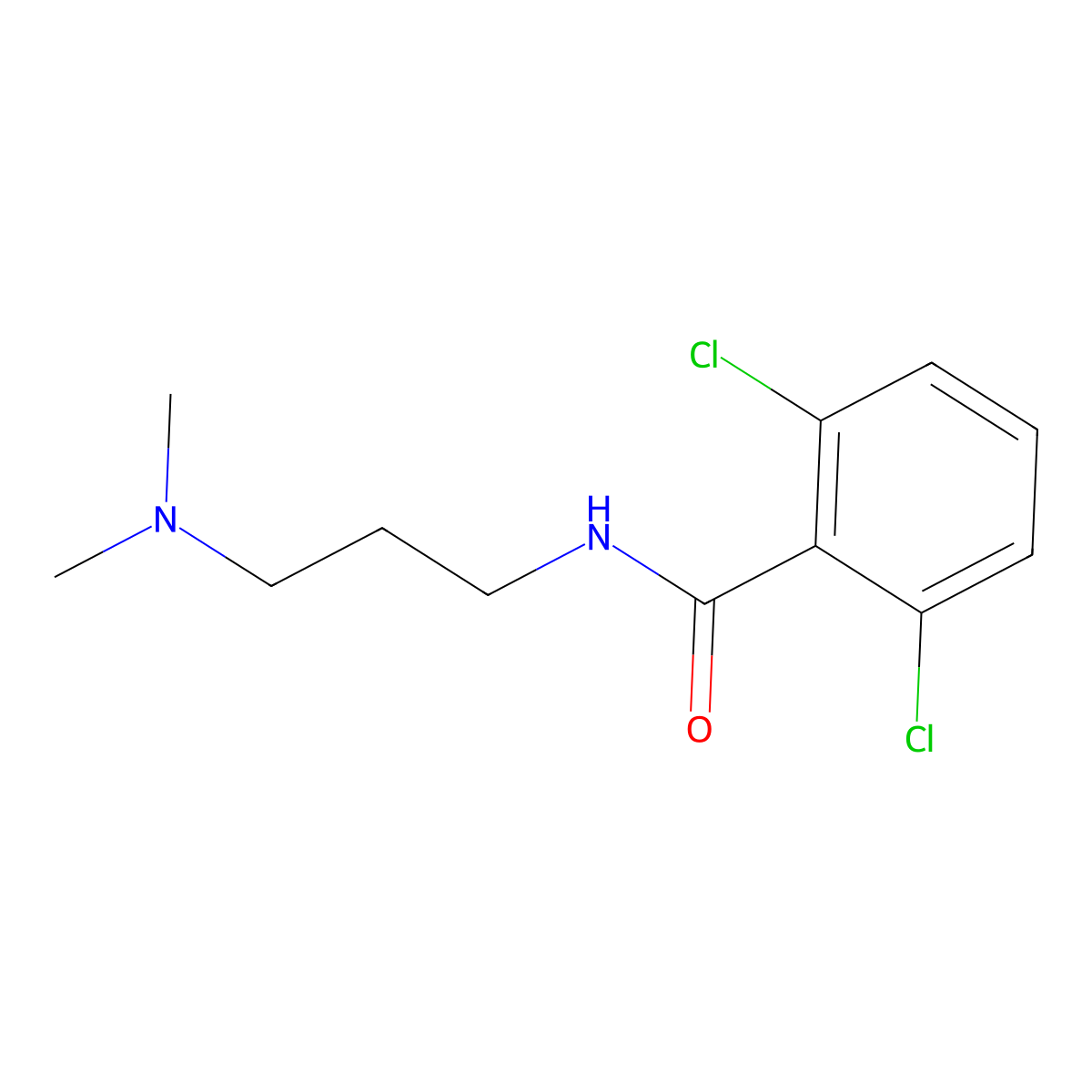 2,6-dichloro-N-[3-(dimethylamino)propyl]benzamide molecular structure, CAS 330216-90-5