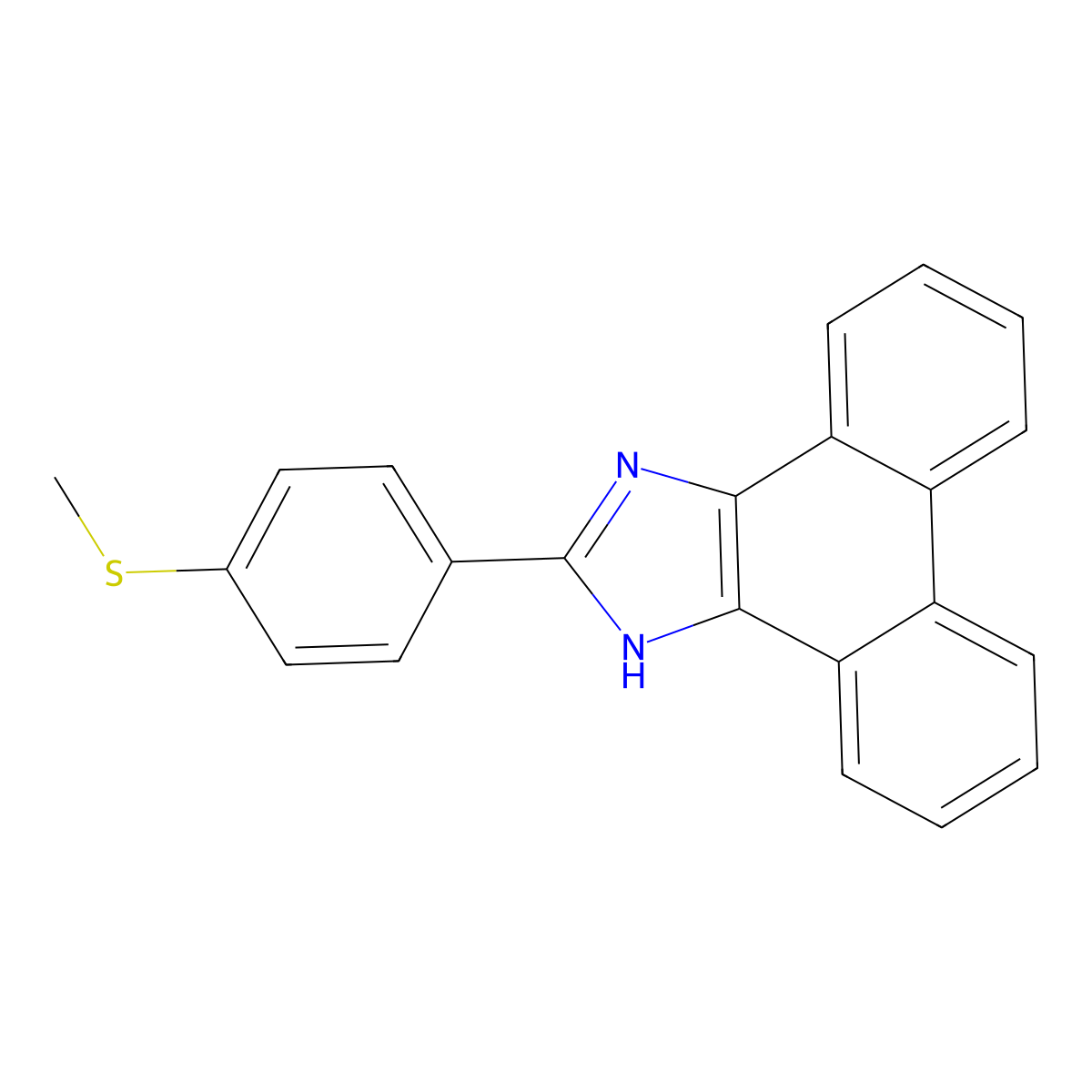 2-(4-methylsulfanylphenyl)-1H-phenanthro[9,10-d]imidazole molecular structure, CAS 330217-23-7