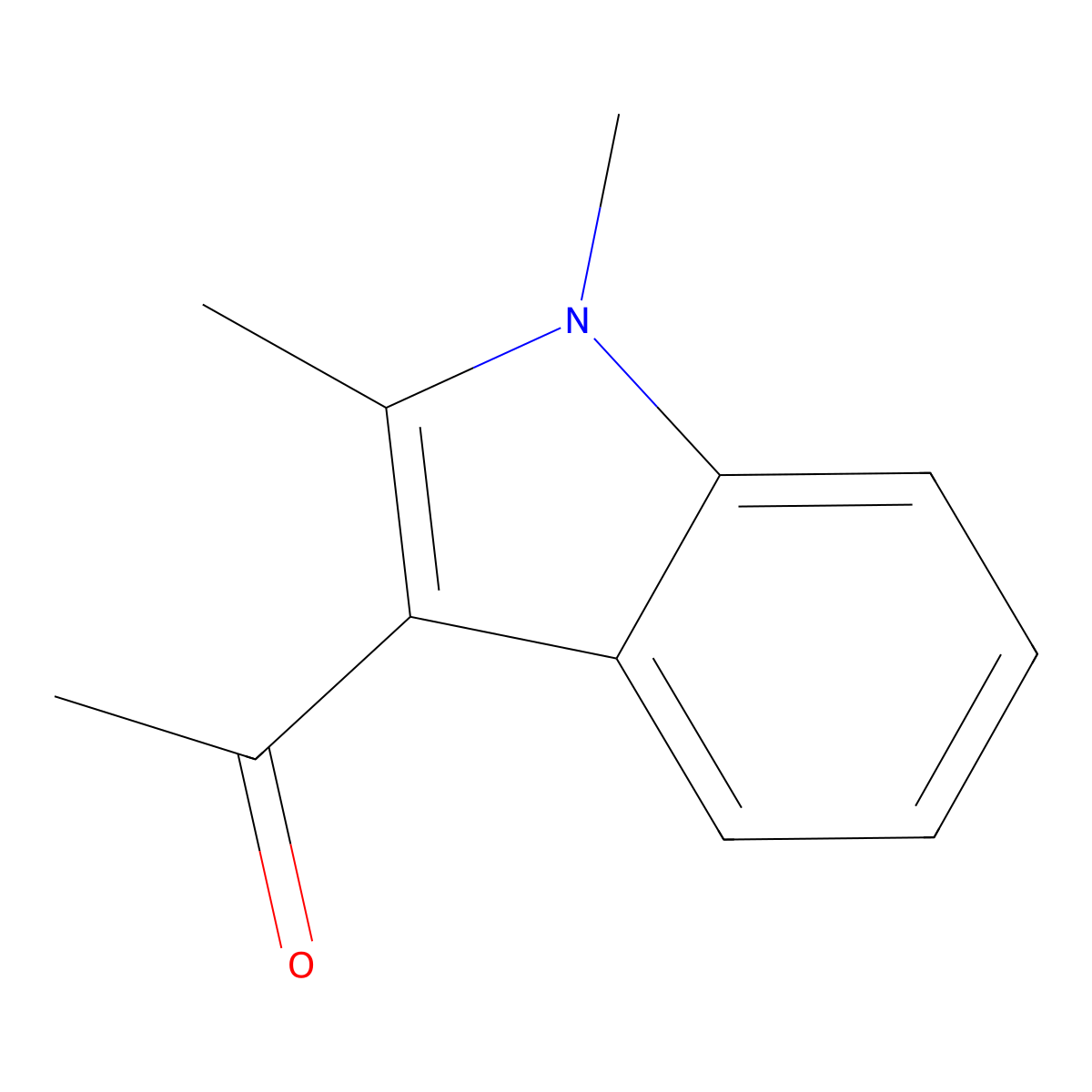 1-(1,2-dimethyl-1H-indol-3-yl)ethanone molecular structure, CAS 33022-90-1