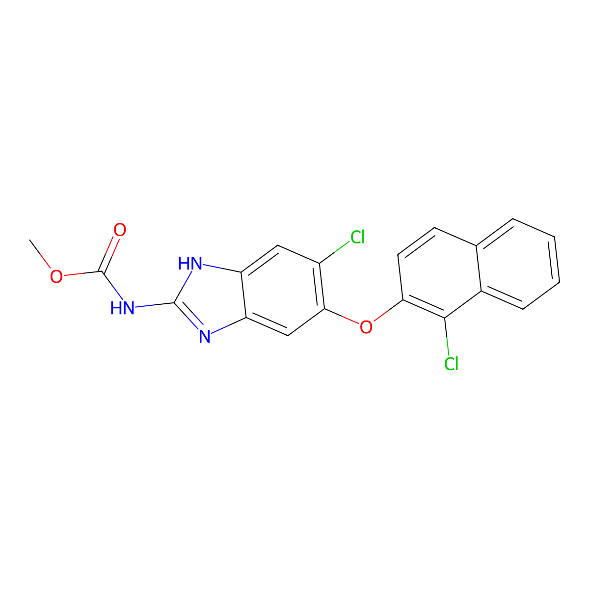 methyl N-[6-chloro-5-(1-chloronaphthalen-2-yl)oxy-1H-benzimidazol-2-yl]carbamate molecular structure, CAS 330220-74-1