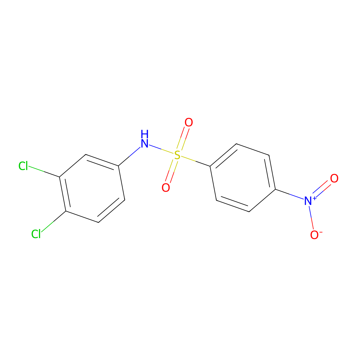 N-(3,4-dichlorophenyl)-4-nitrobenzenesulfonamide molecular structure, CAS 330221-06-2