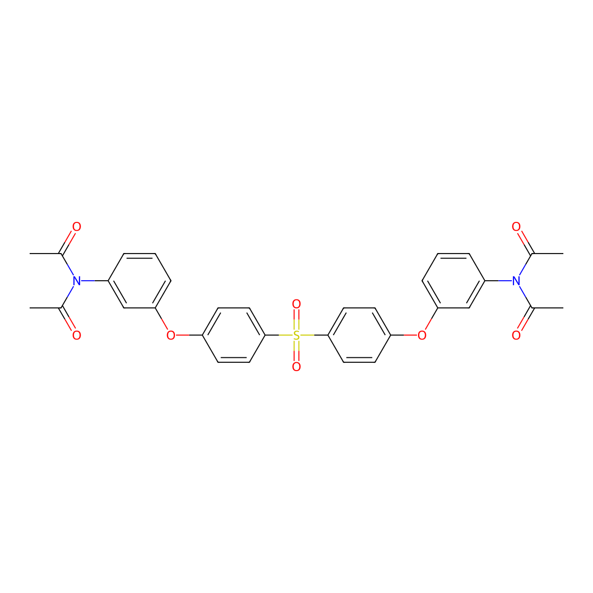 N-acetyl-N-[3-[4-[4-[3-(diacetylamino)phenoxy]phenyl]sulfonylphenoxy]phenyl]acetamide molecular structure, CAS 330221-39-1
