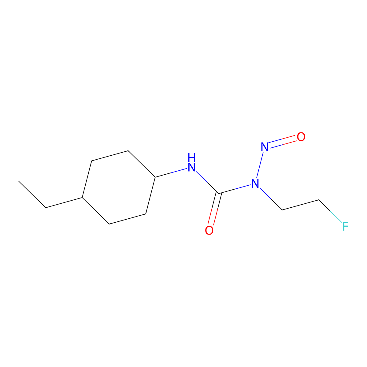 Urea, 3-(4-ethylcyclohexyl)-1-(2-fluoroethyl)-1-nitroso- molecular structure, CAS 33024-37-2