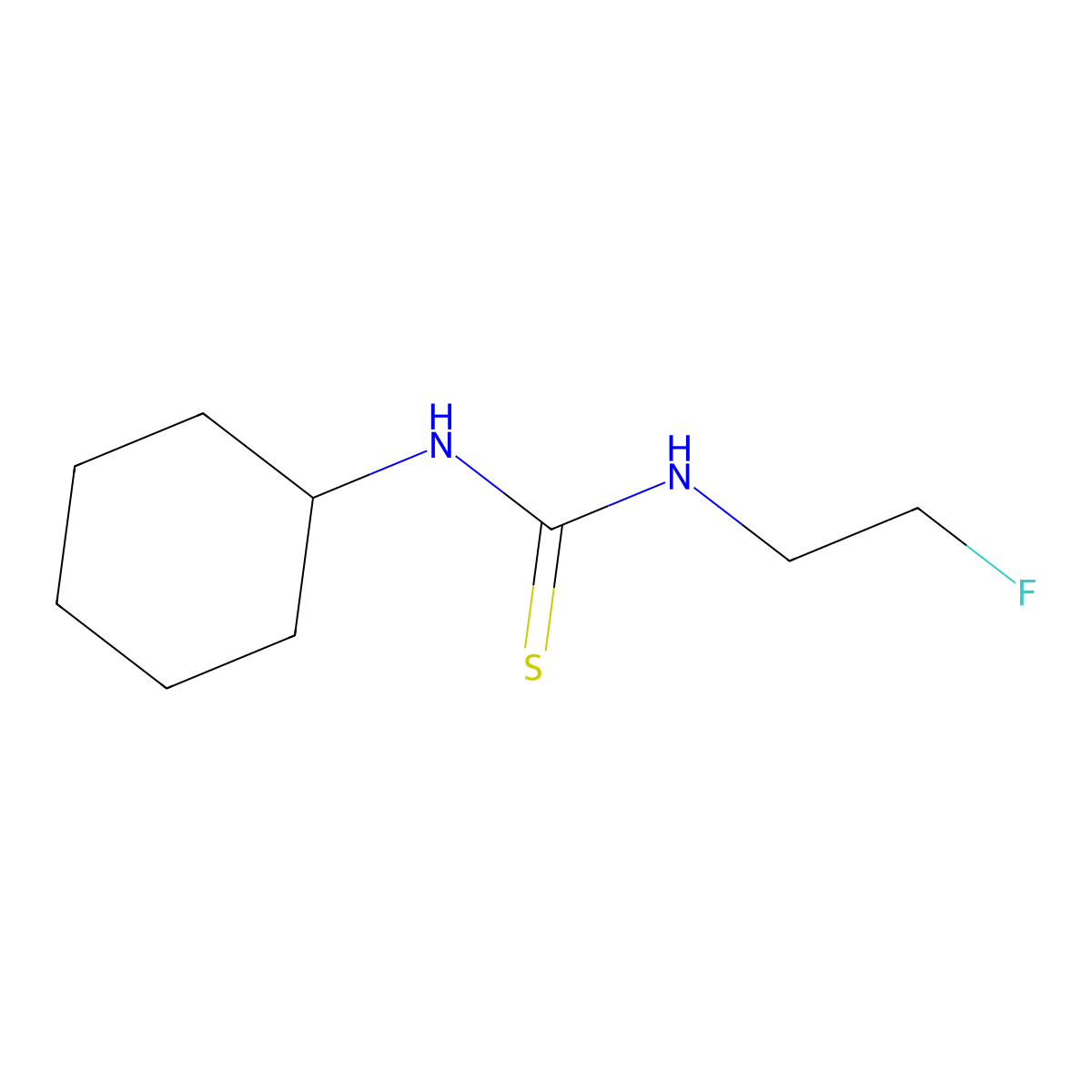 1-Cyclohexyl-3-(2-fluoroethyl)thiourea molecular structure, CAS 33024-70-3