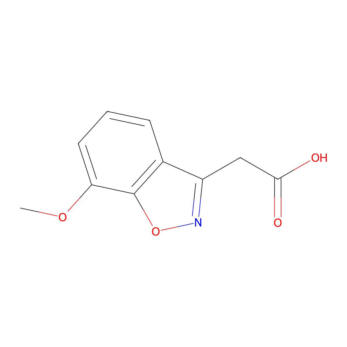 2-(7-Methoxybenzo[d]isoxazol-3-yl)acetic acid molecular structure, CAS 33026-03-8