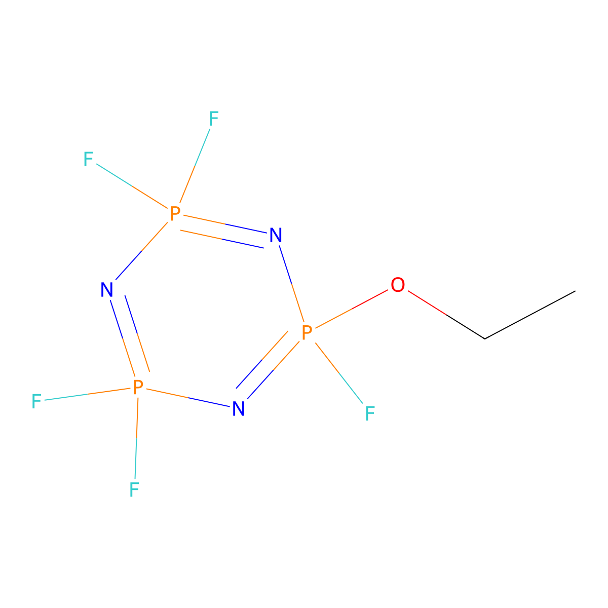 2-Ethoxy-2,4,4,6,6-pentafluoro-2lambda5,4lambda5,6lambda5-1,3,5,2,4,6-triazatriphosphorine molecular structure, CAS 33027-66-6