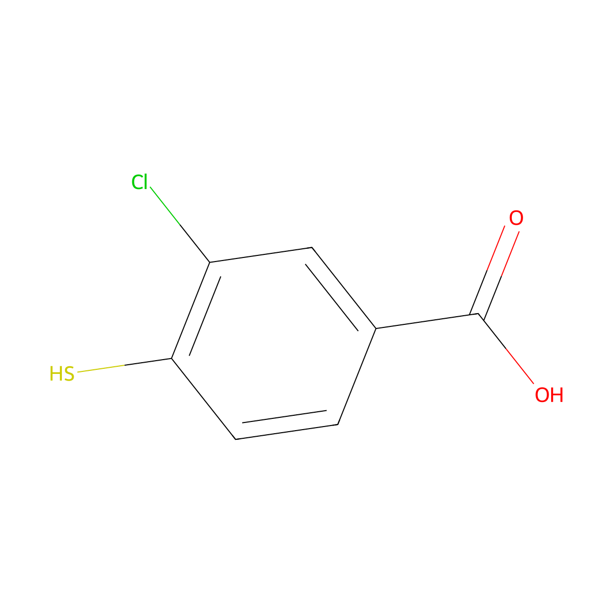 3-Chloro-4-sulfanylbenzoic acid molecular structure, CAS 33029-25-3